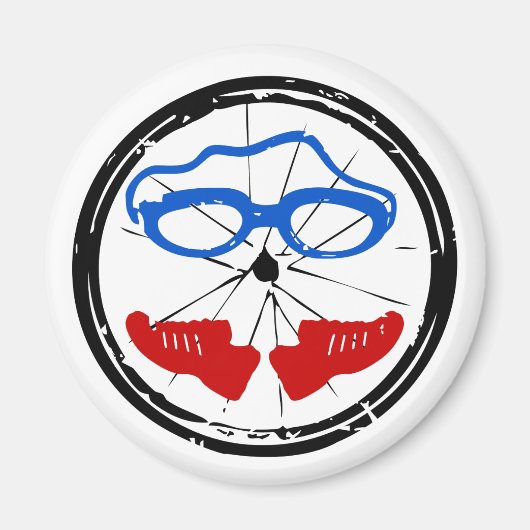 Triatlon coole artistieke logo magneet (Voorkant)