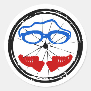 Triatlon coole artistieke logo ronde sticker