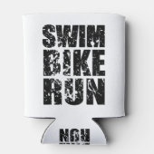 Triatlon coole logo voor alle sportliefhebbers blikjeskoeler (Achterkant)