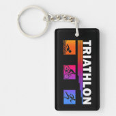 Triatlon: De Zwemmen beheersen, Fietsen, Rennen Sleutelhanger (Voorkant)