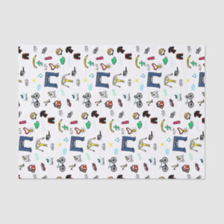 Triatlon Doodles Tissue Paper Tissuepapier