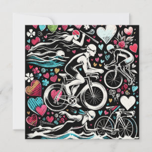 Triatlon geïnspireerde liefdeskussen, Valentijnsda Feestdagenkaart
