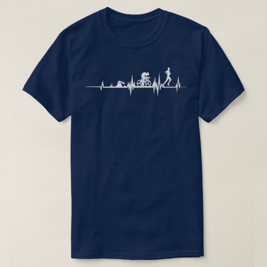 Triatlon Heartbeat Swim Cycle Run Athletse 1 T-shirt (Design voorkant)