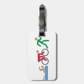 Triatlon-logo-pictogrammen in kleur bagagelabel (Achterkant verticaal)