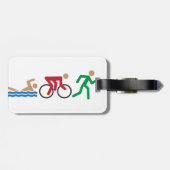 Triatlon-logo-pictogrammen in kleur bagagelabel (Achterkant horizontaal)