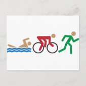 Triatlon-logo-pictogrammen in kleur briefkaart (Voorkant)