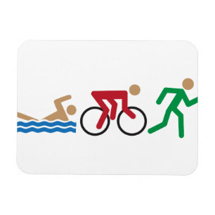 Triatlon-logo-pictogrammen in kleur magneet