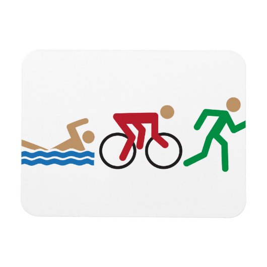 Triatlon-logo-pictogrammen in kleur magneet (Horizontaal)