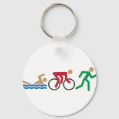 Triatlon-logo-pictogrammen in kleur sleutelhanger (Voorkant)