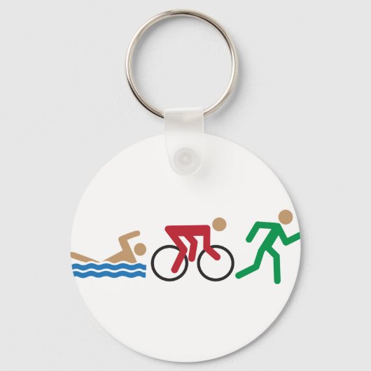 Triatlon-logo-pictogrammen in kleur sleutelhanger (Voorkant)