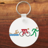 Triatlon-logo-pictogrammen in kleur sleutelhanger (Voorkant)