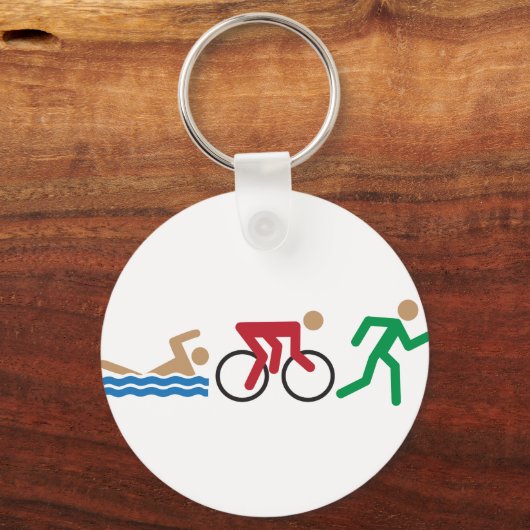 Triatlon-logo-pictogrammen in kleur sleutelhanger (Voorkant)