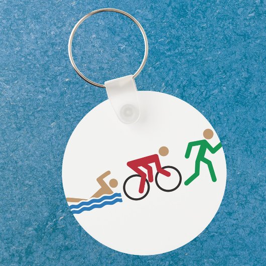 Triatlon-logo-pictogrammen in kleur sleutelhanger