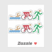 Triatlon-logo-pictogrammen in kleur sticker (Vel)