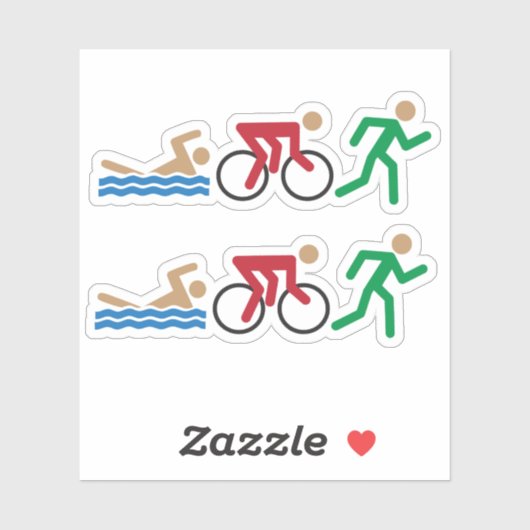 Triatlon-logo-pictogrammen in kleur sticker (Vel)