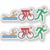 Triatlon-logo-pictogrammen in kleur sticker (Voorkant)