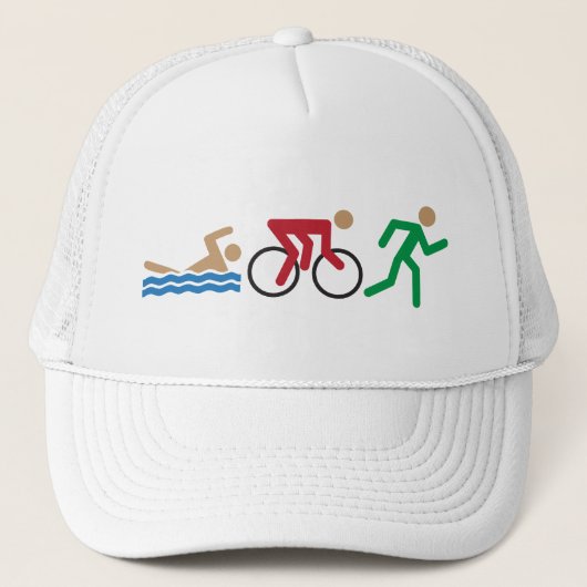 Triatlon-logo-pictogrammen in kleur trucker pet (Voorkant)
