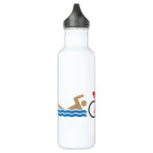 Triatlon-logo-pictogrammen in kleur waterfles  (Links)