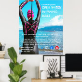 triatlon met open water zwemmen, draaiende vlucht poster (Thuiskantoor)