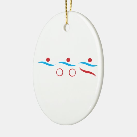 Triatlon modern cool logo keramische ornament (Links)