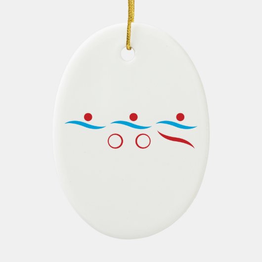 Triatlon modern cool logo keramische ornament (Voorkant)