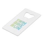 Triatlon-ontwerp Creditkaart Flessenopener (Voorkant Gekanteld)