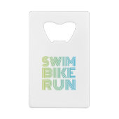 Triatlon-ontwerp Creditkaart Flessenopener (Achterkant)