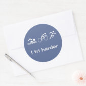 Triatlon pictogrammen en kapblauw ronde sticker (Envelop)