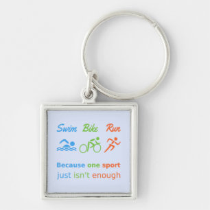 Triatlon-pictogrammen met wim-fiets sleutelhanger