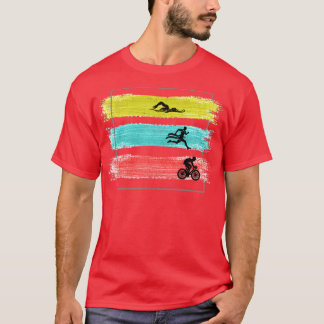 Triatlon Retro Runner Swimmer Cyclist Triathlete T-shirt