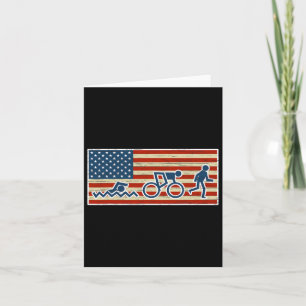 Triatlon Run Triatlete Biatlon USA Flag Sports Kaart
