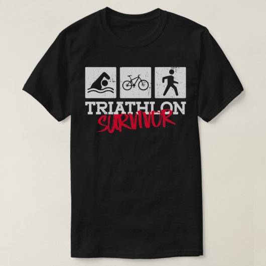 Triatlon Survivor Triathlon Training Triathlete T-shirt (Design voorkant)
