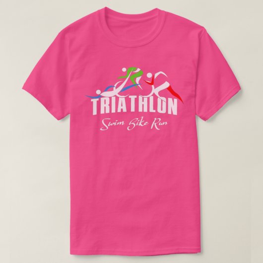Triatlon Swim Bike Run Triathlete 66 T-shirt (Design voorkant)