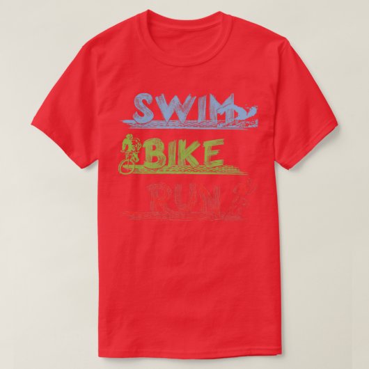 Triatlon Swim Bike run Triatlete 76 T-shirt (Design voorkant)