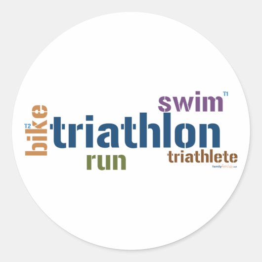 Triatlon-tekst Ronde Sticker (Voorkant)
