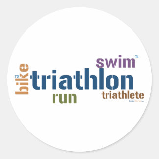 Triatlon-tekst Ronde Sticker