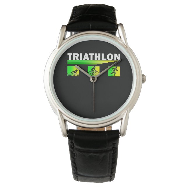 Triatlon Transcendentie: Zwemmen, Fiets, Run Succe Horloge (Voorkant)
