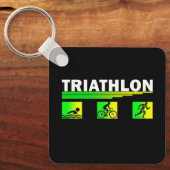 Triatlon Transcendentie: Zwemmen, Fiets, Run Succe Sleutelhanger (Voorkant)