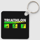 Triatlon Transcendentie: Zwemmen, Fiets, Run Succe Sleutelhanger (Achterkant)