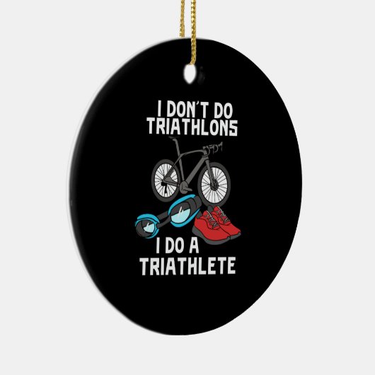 Triatlon Triatlete Keramisch Ornament (Rechts)