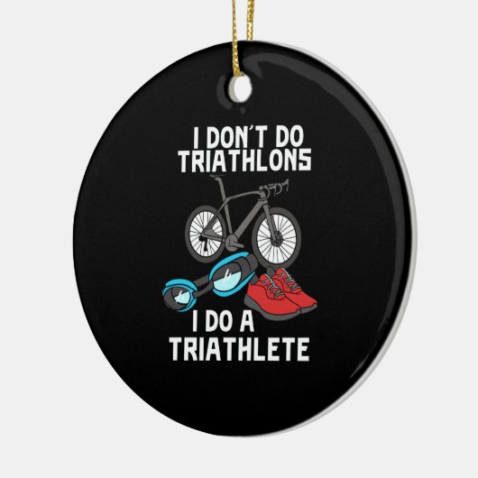Triatlon Triatlete Keramisch Ornament (Links)