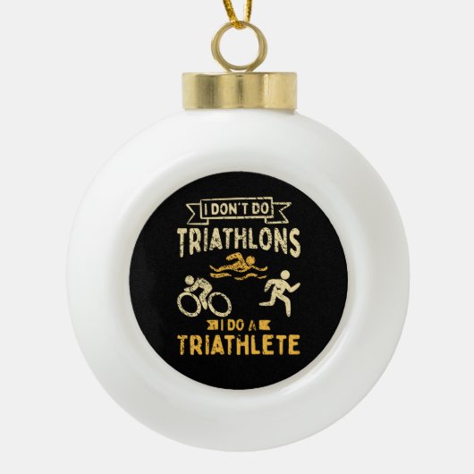 Triatlon Triatlete Keramische Bal Ornament (Voorkant)