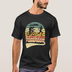 Triatlon Triatlete Retro Swimming Cyclin T-shirt