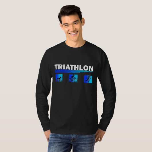 Triatlon Triomf: Navigeren door de Zwemmen, Fietse T-shirt (Voorkant volledig)