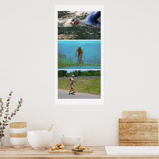 Triatlon Triptych - Schilderen Poster (Keuken)