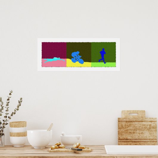 Triatlon Triptych - Schilderen Poster (Keuken)