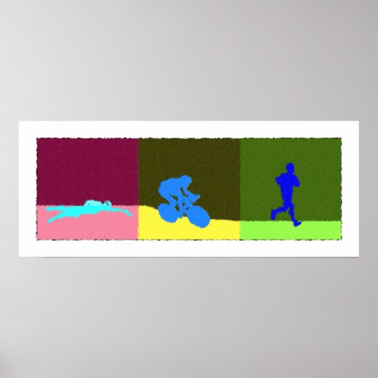 Triatlon Triptych - Schilderen Poster (Voorkant)