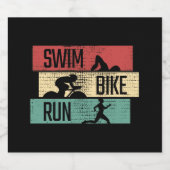 Triatlon - Zwem Fiets Hardloop Likeurfles Etiket (Enkel label)