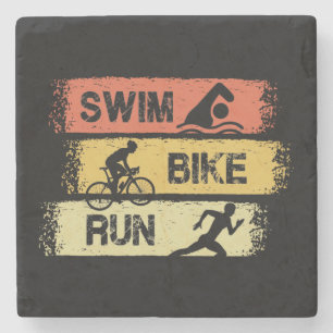 Triatlon - Zwem Fiets Ren Stenen Onderzetter