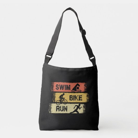Triatlon - Zwemmen Fietsen Lopen Crossbody Tas (Voorkant)
